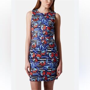 Topshop “Flower Slice” Floral Bodycon Mini Dress - Blue multi - size 8